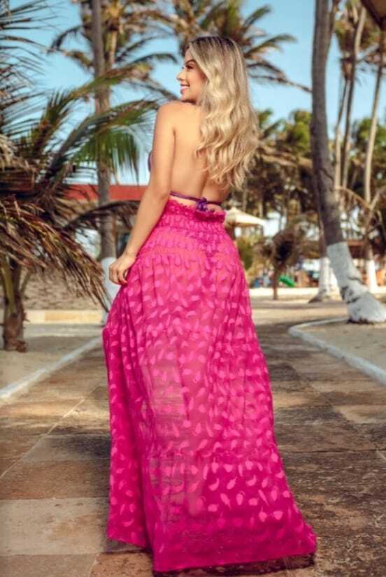 Summer Dress | Faye Dark Pink Lace Dress - faye